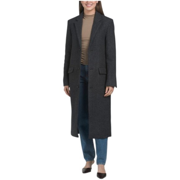 ZADIG & VOLTAIRE Wool Blend Mio Chevron Chine Coat - Picture 1 of 3